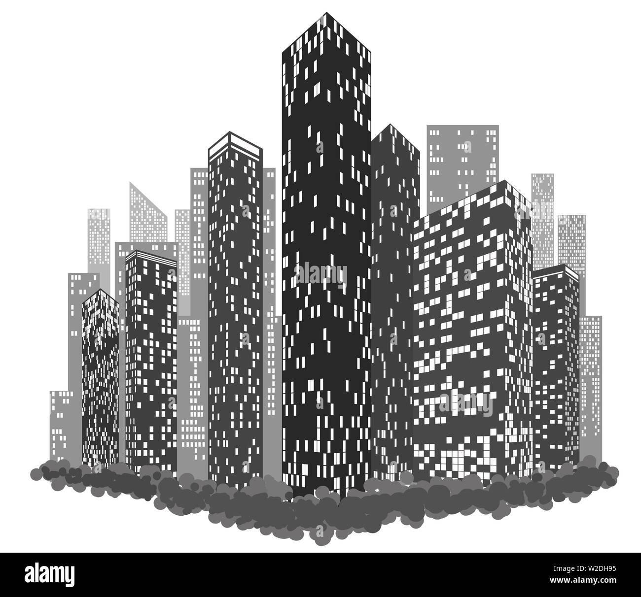 Window. City Vector Luminous windows Stock Vector Images - Alamy