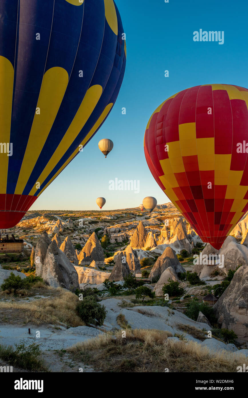 Hot air balloons floating high up in the sky in Goreme Cappadocia - Turkey Balloon  Fest 2019 Stock Photo - Alamy