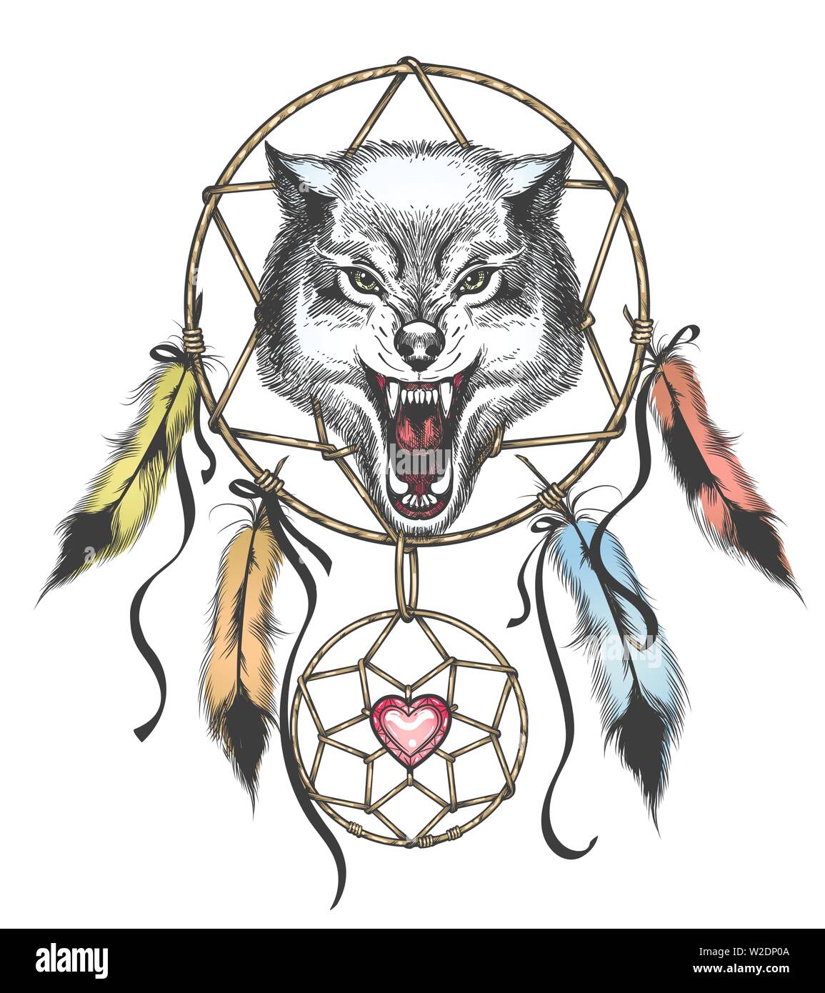 Top 75+ dream catcher with wolves tattoo latest - in.eteachers