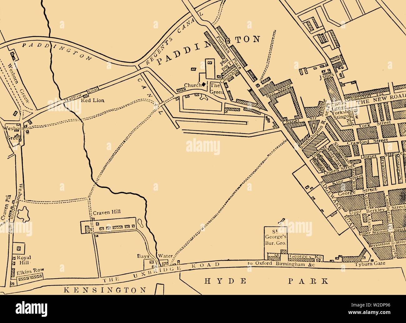 'Map of Paddington, in 1815', (c1876). Creator: Unknown. Stock Photo