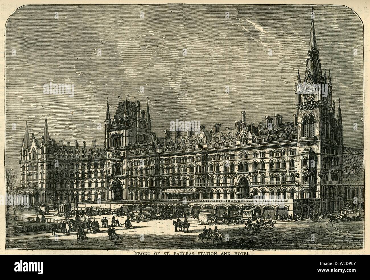 'Front of St. Pancras Station and Hotel', c1876. Creator: Unknown. Stock Photo