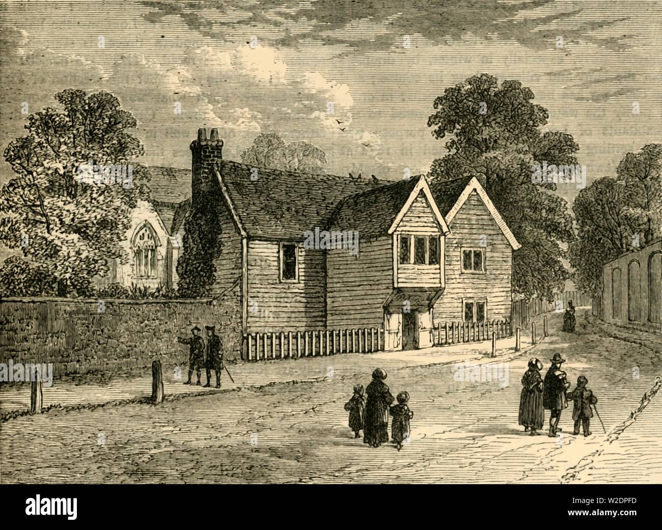 'The Old Rectory, Stoke Newington, in 1858', (c1876). Creator: Unknown. Stock Photo