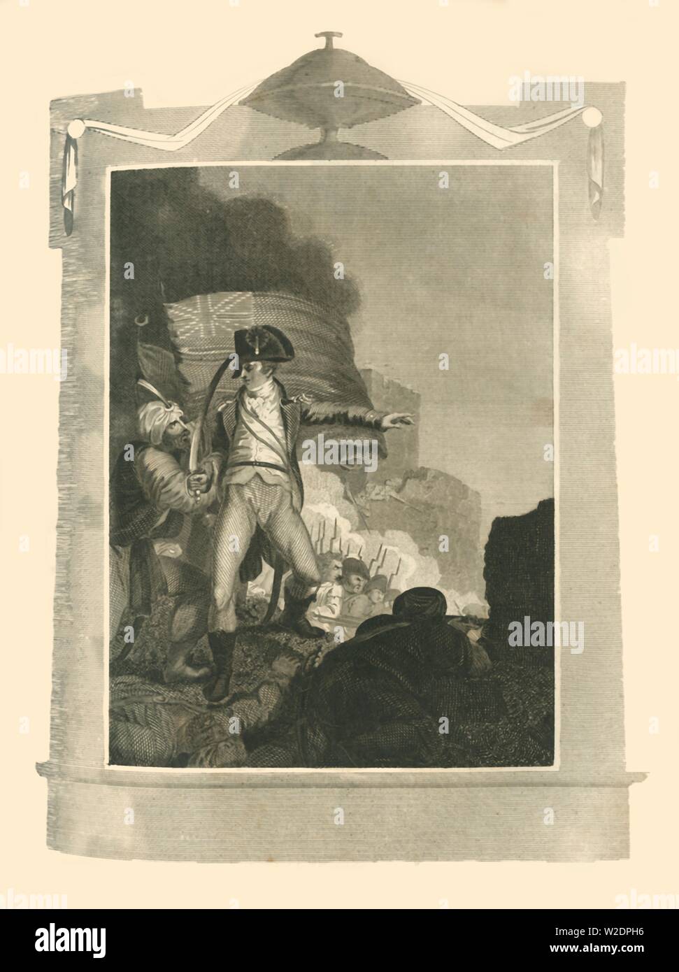 Sir Sidney Smith Defending the Breach at Acre', (1799), 1816. Creator: Unknown. Stock Photo