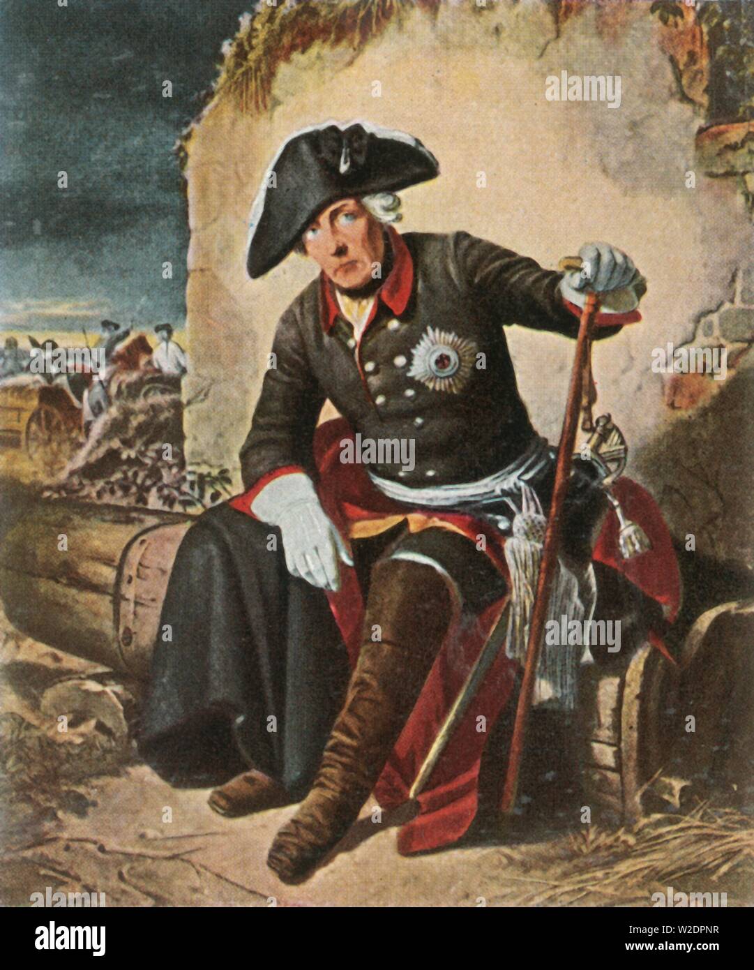 Frederick the Great after the Battle of KolÃn, 18 June 1757, (1936).  Creator: Unknown. Stock Photo