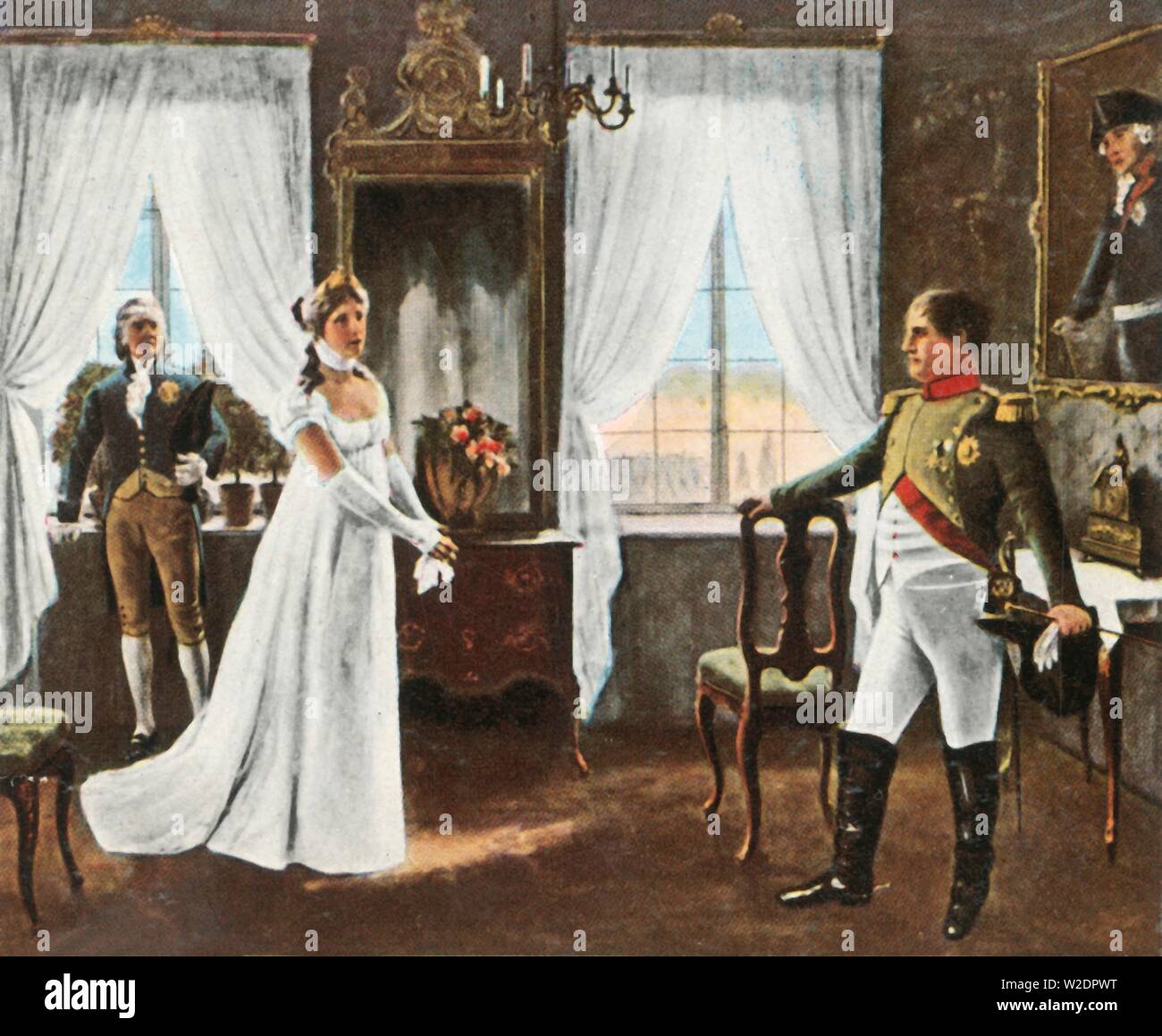 Meeting of Queen Louise and Napoleon I in Tilsit, 6 July 1807, (1936). Creator: Unknown. Stock Photo