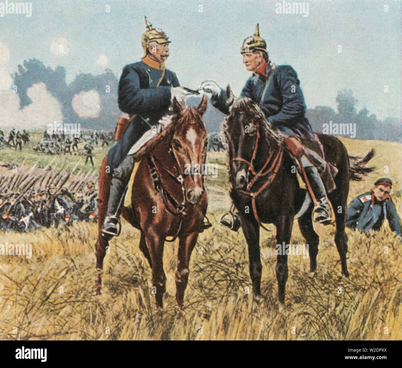 Bismarck and Moltke at KÃ¶niggratz, 3 July 1866, (1936). Creator: Unknown. Stock Photo