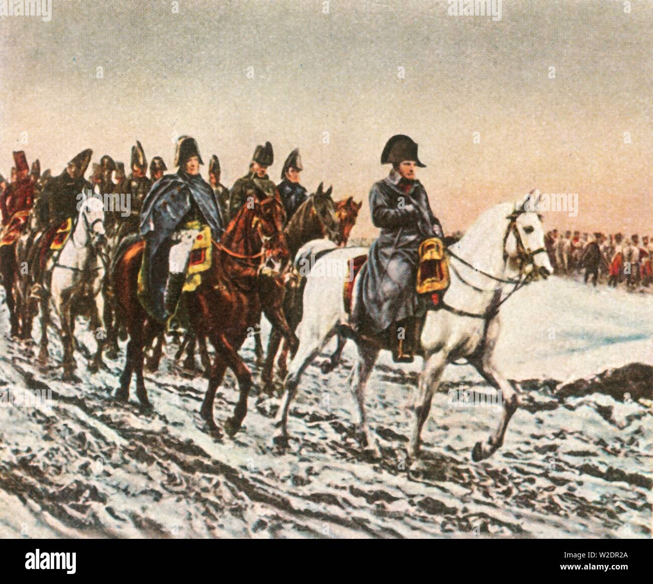 Napoleon's retreat to the Berezina, 1812, (1936). Creator: Unknown. Stock Photo