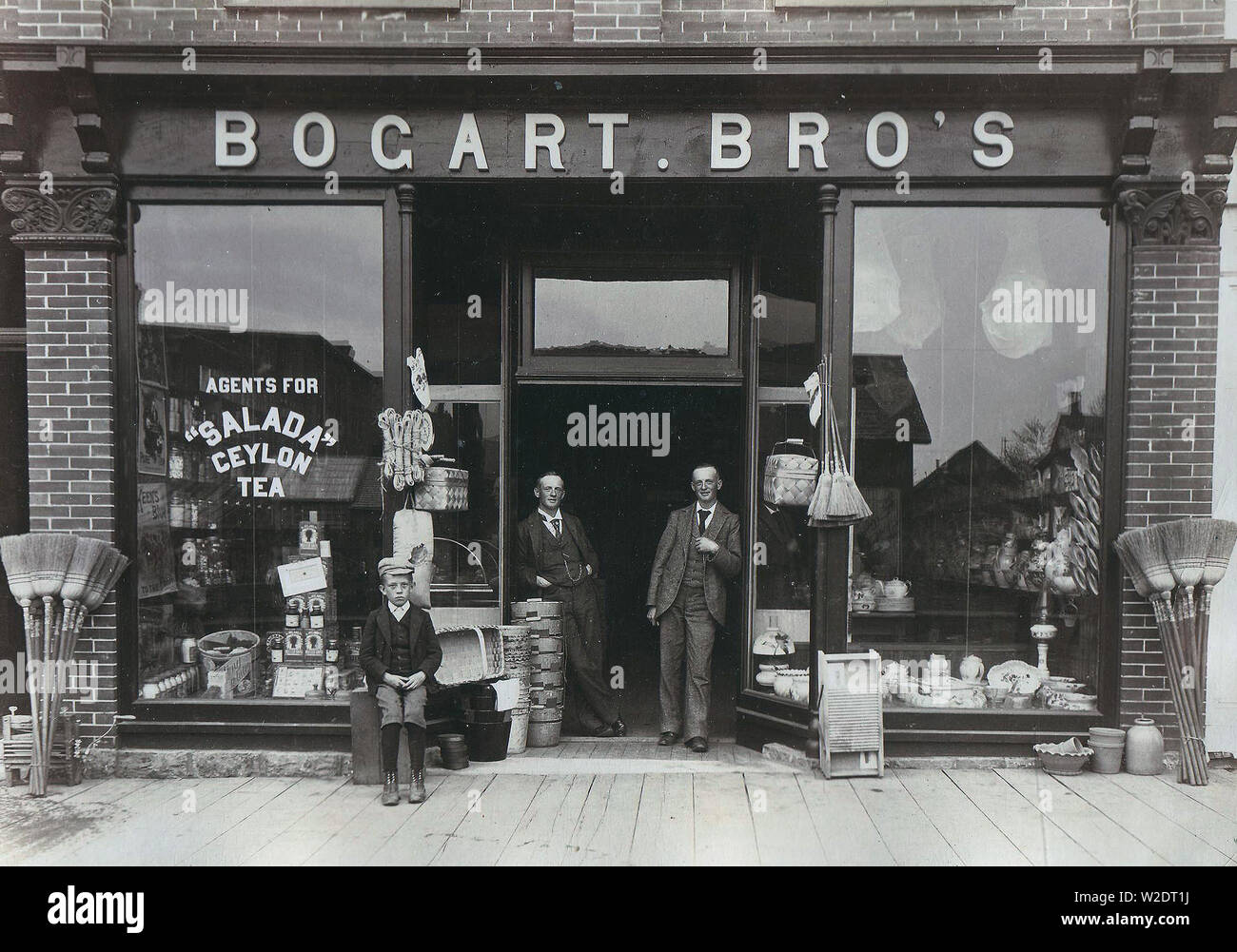 The store front of the Bogart Brothers' grocery store on the west side of St. Street