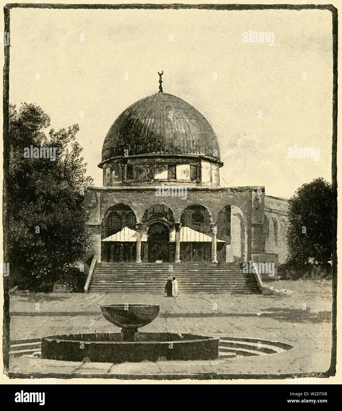 'The Dome of the Rock, Jerusalem', 1890. Creator: Unknown. Stock Photo