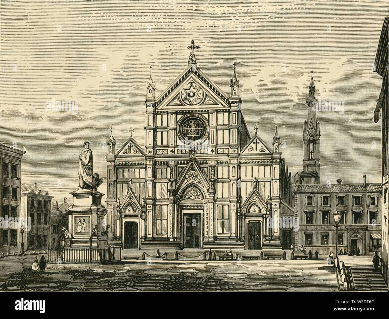 'Church of Santa Croce, Florence', 1890.   Creator: Unknown. Stock Photo