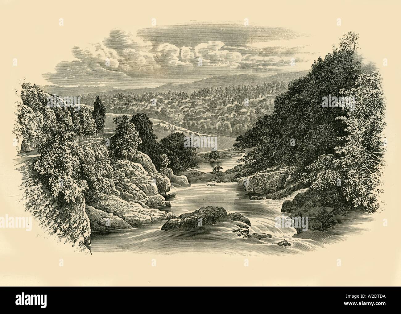 'River Scene at Pont-Y-Cyffing', c1890. Creator: Unknown Stock Photo ...