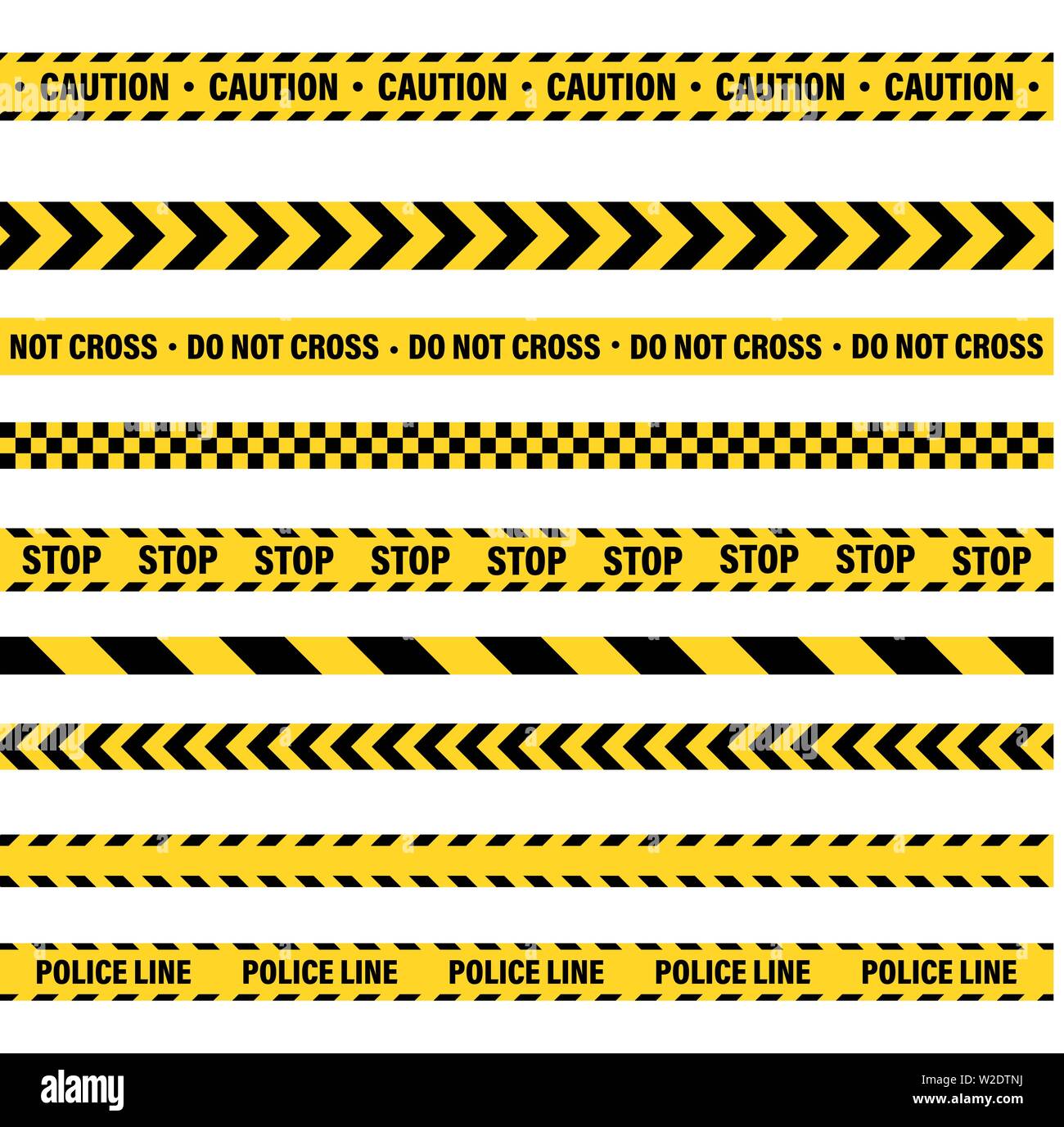 Yellow And Black Barricade Construction Tape. Police Warning Line ...