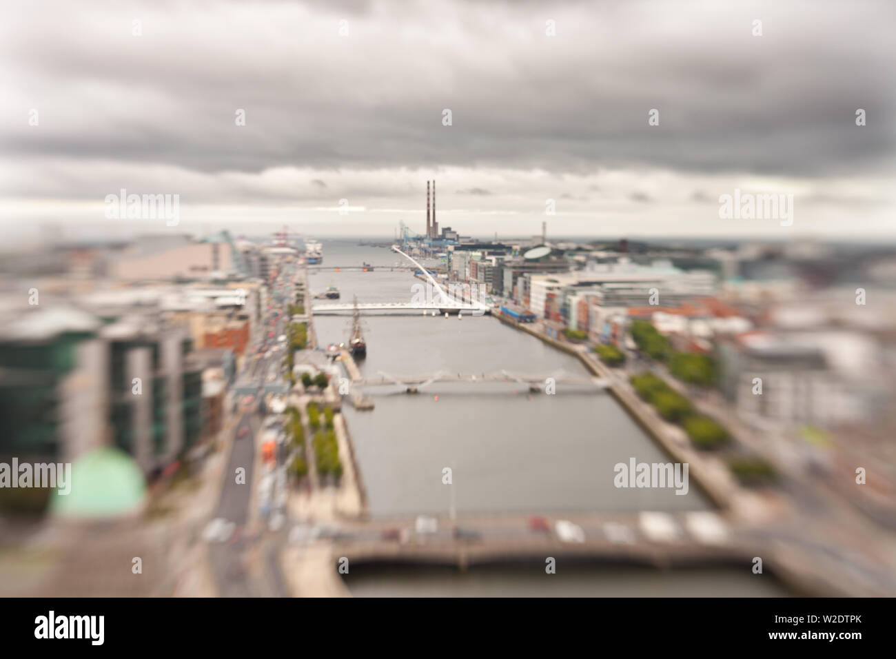 Dublin skyline from bird eye view Stock Photo