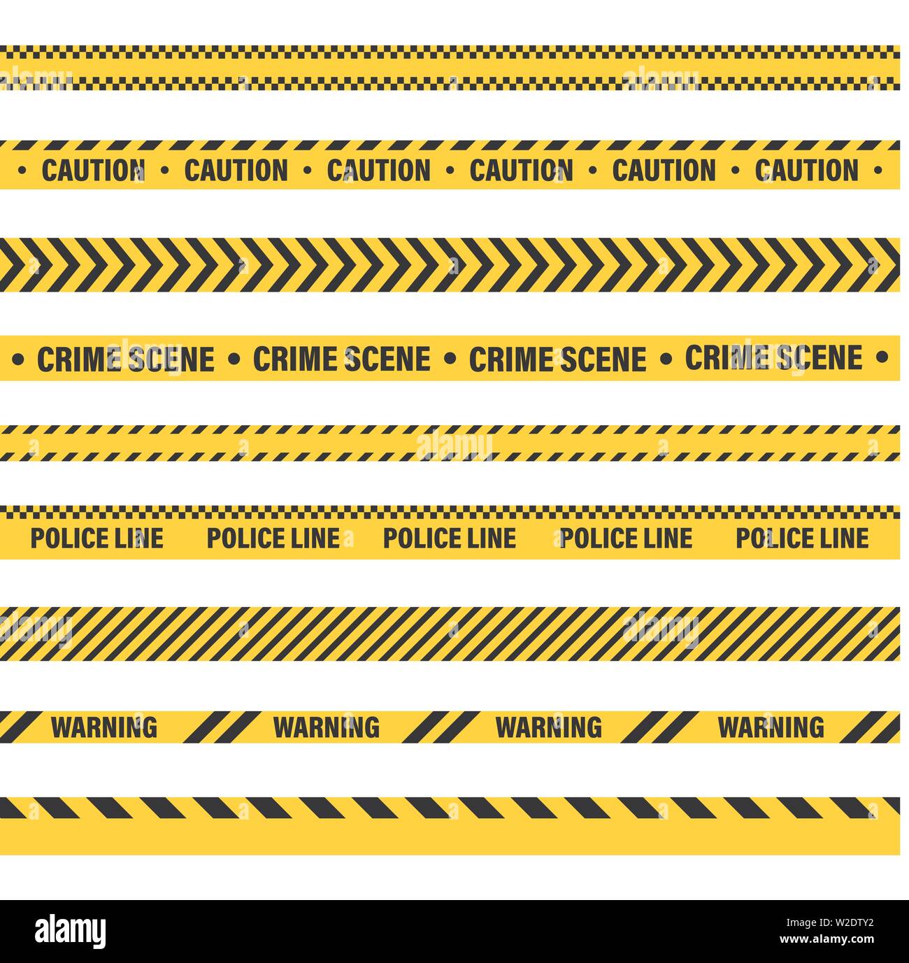 Yellow And Black Barricade Construction Tape. Police Warning Line ...