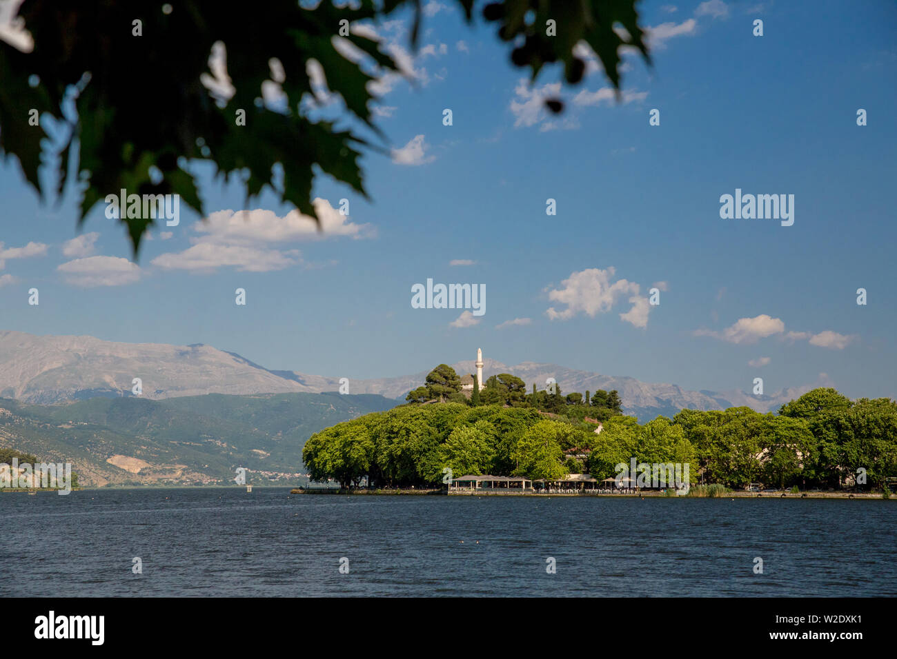Ioannina or Giannena city greece in summer season by the lake Stock Photo