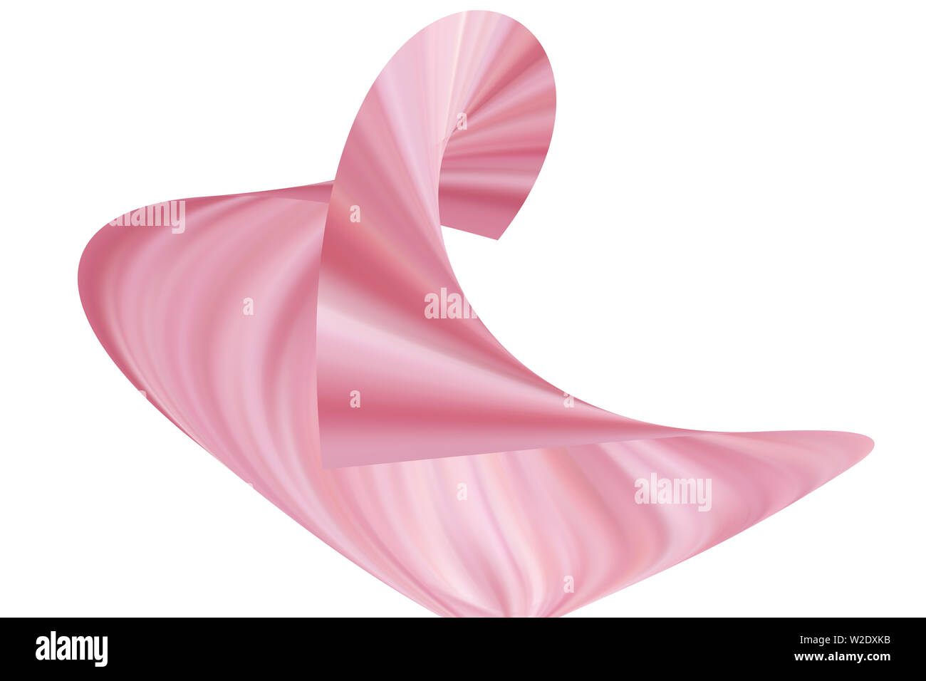 Abstract curved shape with shades of pink on a white background Stock ...
