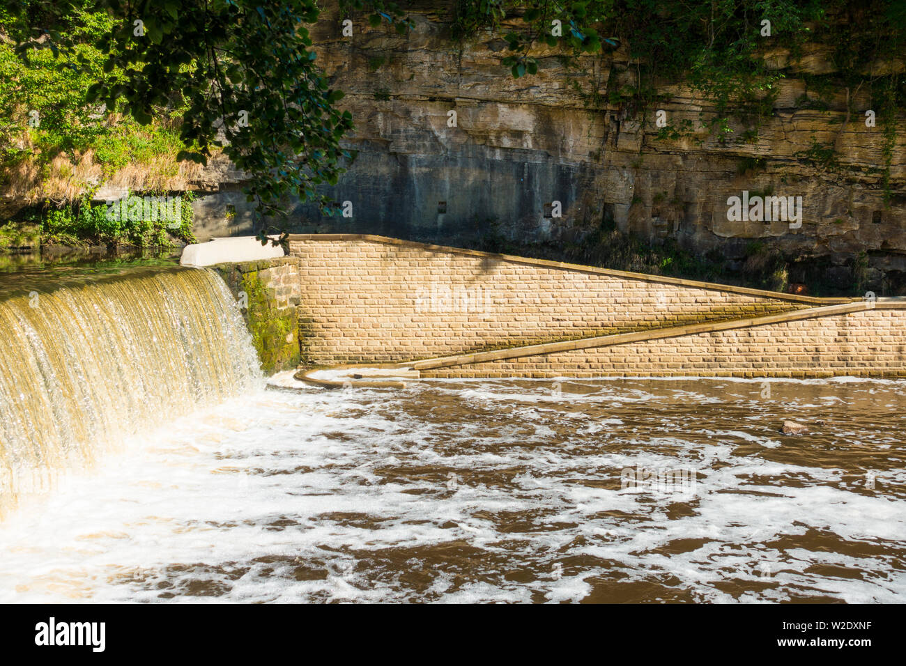 Salmon Ladder on The River Almond at Cramond, Edinburgh, Scotland, UK