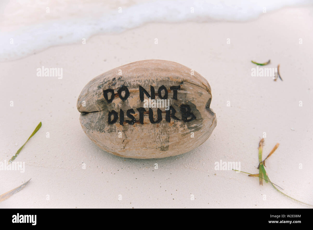 Do not disturb sign on the beach maldives stock photo alamy