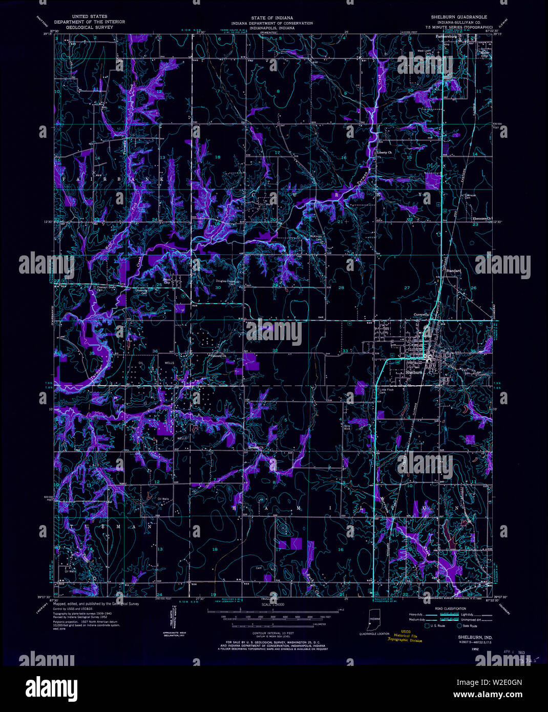 Shelburn indiana map hires stock photography and images Alamy