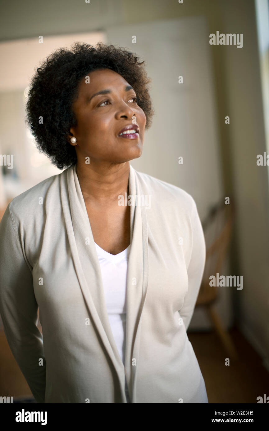 Portrait of a contented mature woman. Stock Photo