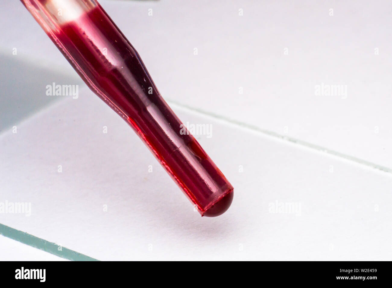 medical pipette with blood closeup Stock Photo Alamy