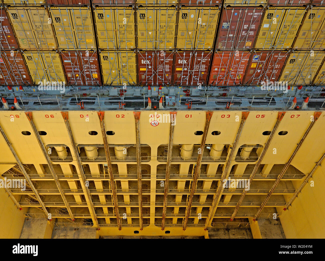Container hold at cargo ship hires stock photography and images Alamy