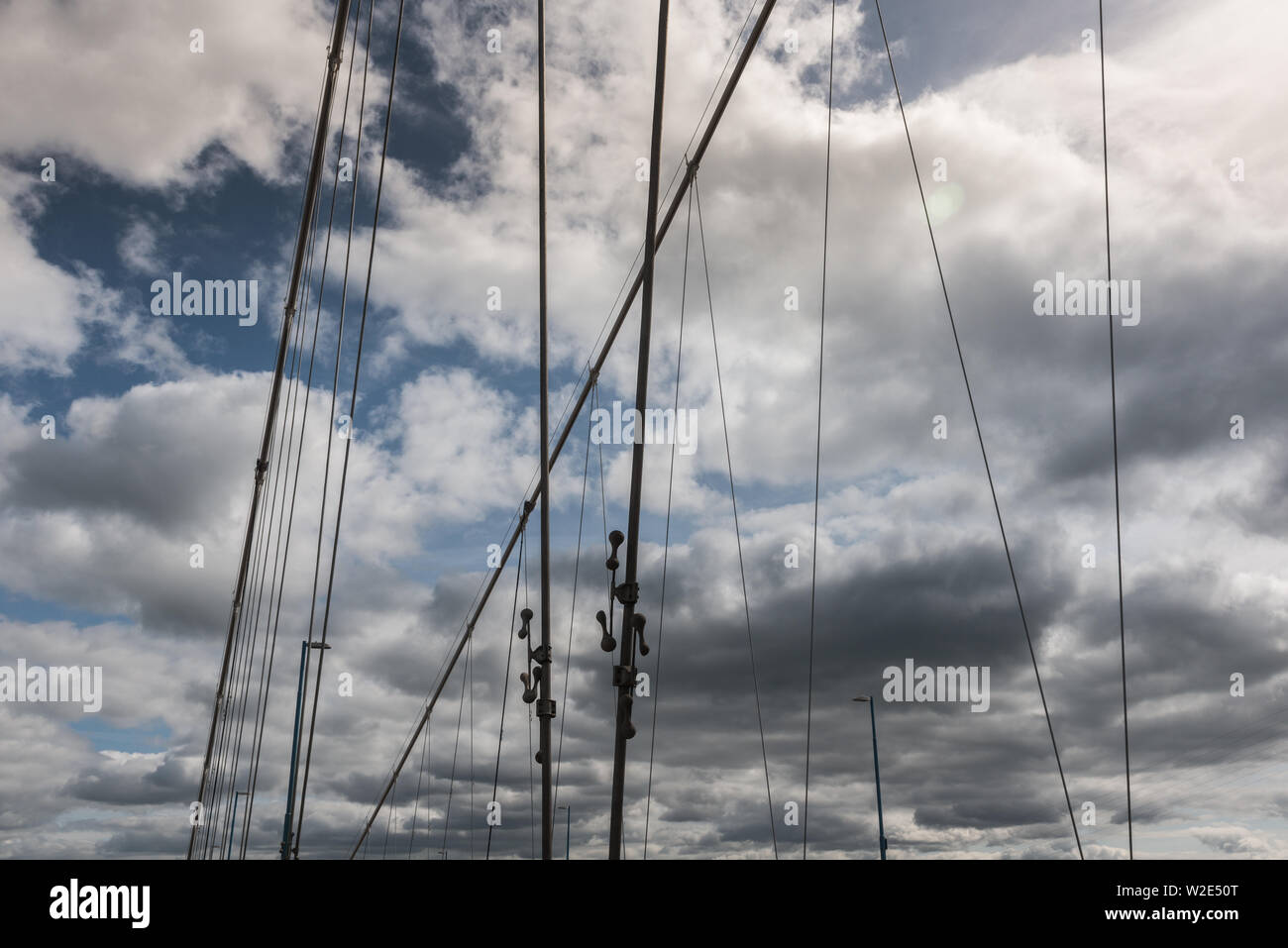 Steel Cables supporting Severn Bridge Stock Photo