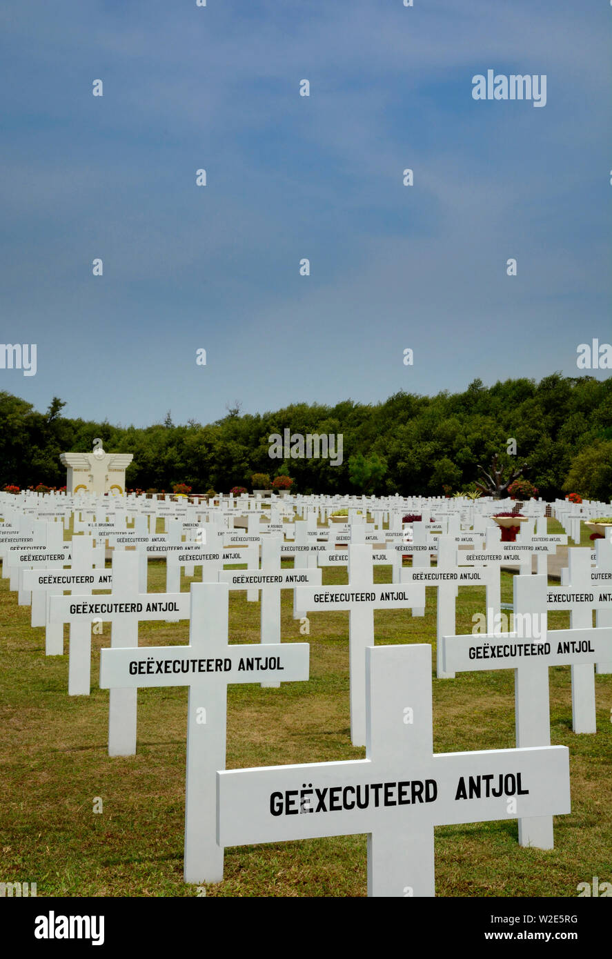jakarta, dki jakarta/indonesia - november 06, 2015: dutch field of honour and former japanese execution site at ancol in north jakarta Stock Photo