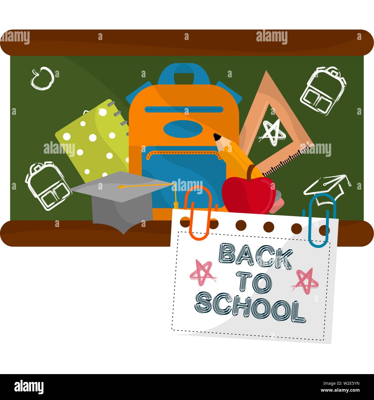 Back to school image with a school objects - Vector Stock Vector Image ...