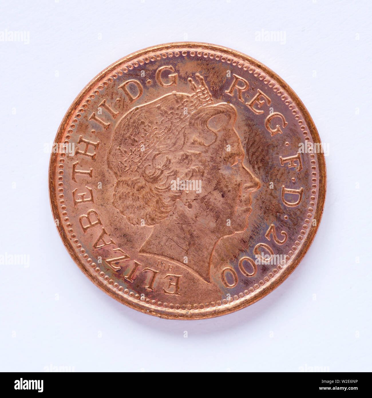 British 2 pence coin 2000 Stock Photo Alamy