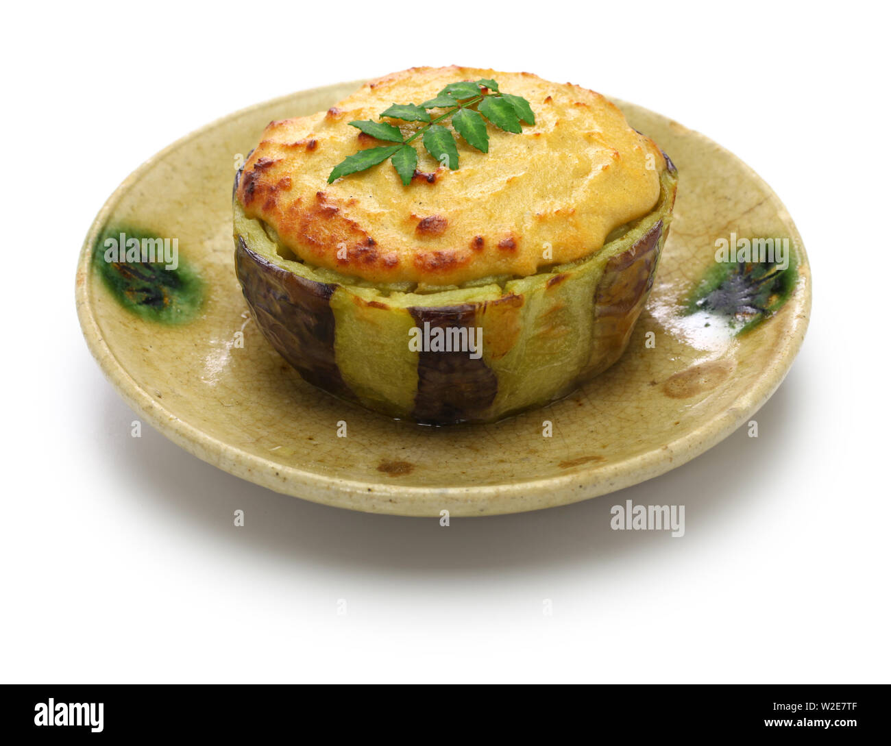 Kamo nasu no Dengaku, baked rounded eggplant with miso paste