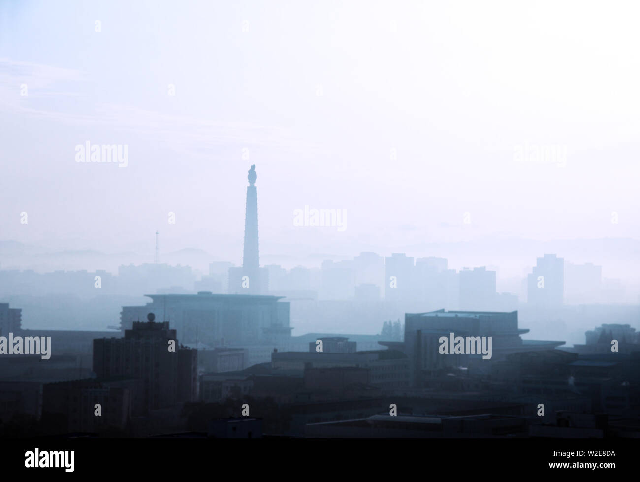 Foggy morning in Pyongyang - capital city of the DPRK, North Korea ...
