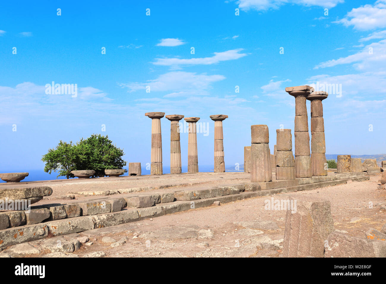 Ancient columns of Athena Temple in Assos, Canakkale, Turkey Stock Photo -  Alamy