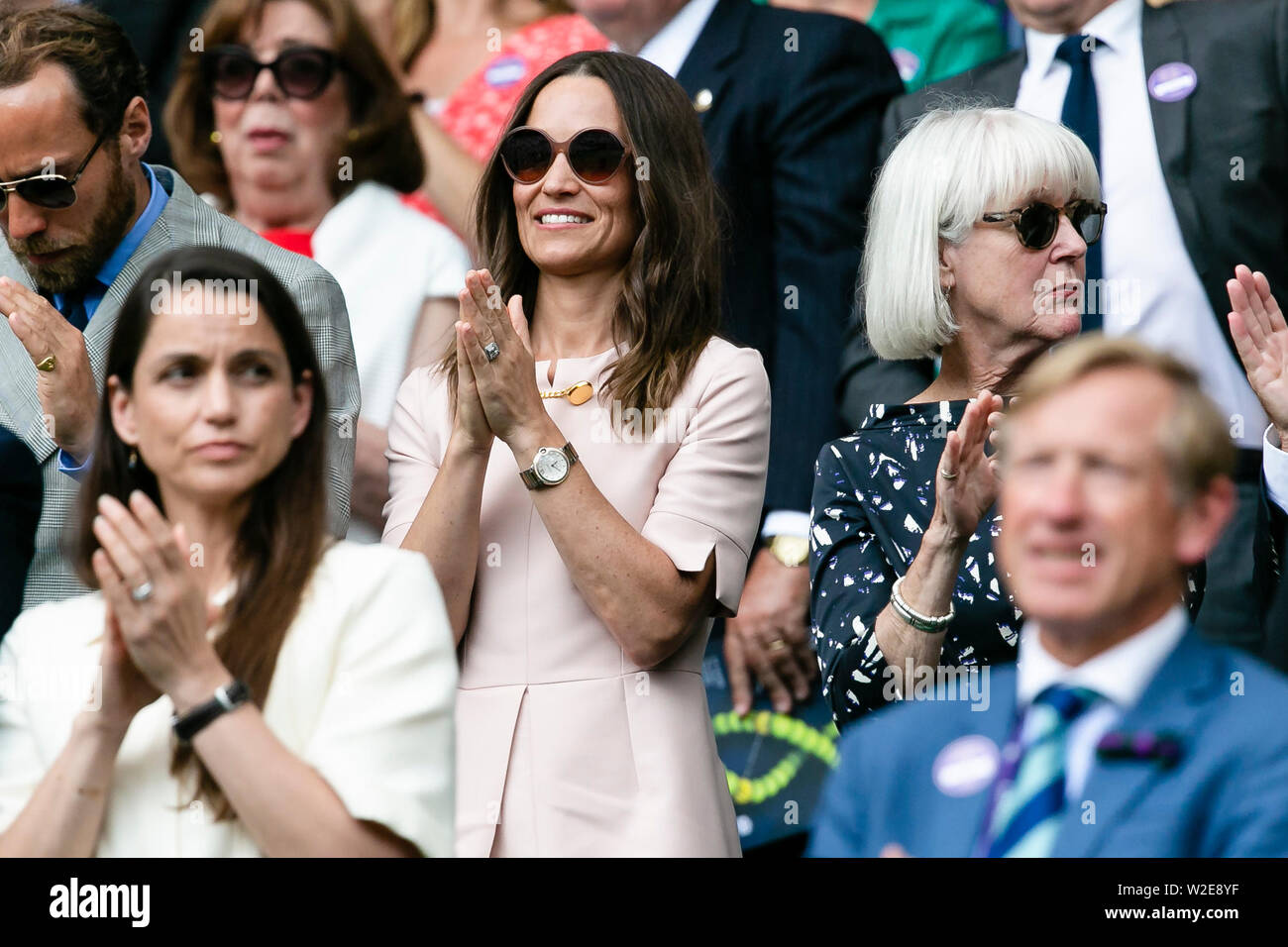 London, UK, 8th July 2019: Pippa Middleton visits the Wimbledon Tennis