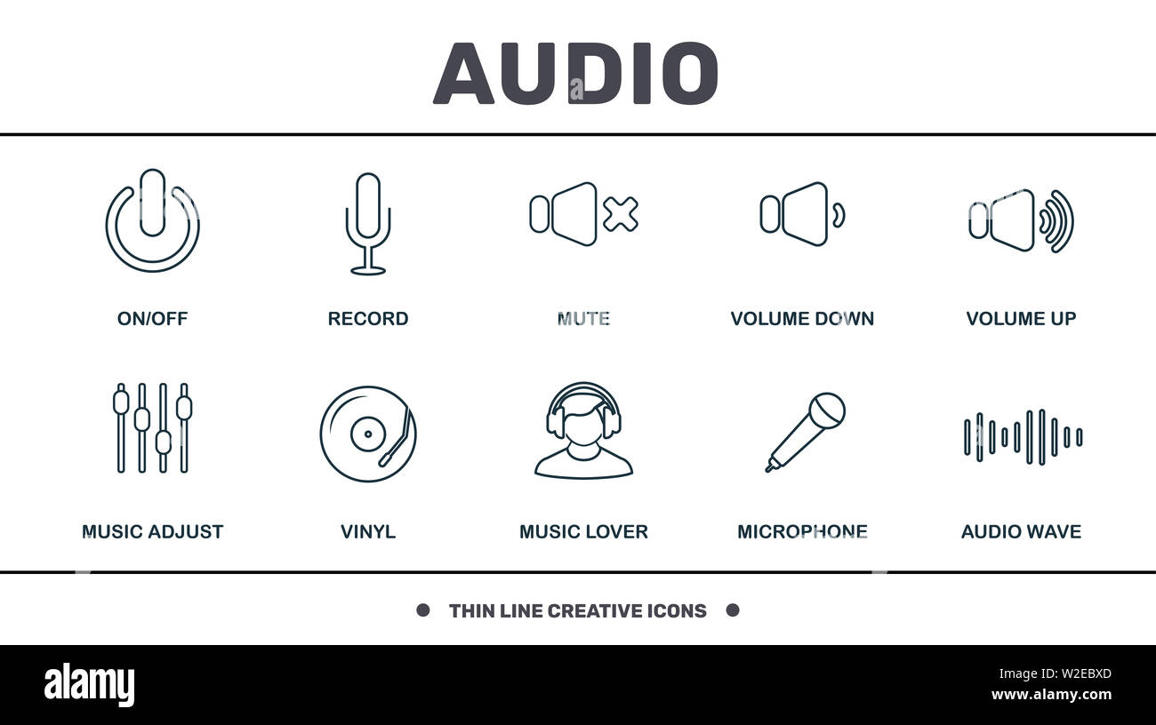 Audio player buttons sound icons Cut Out Stock Images & Pictures - Alamy