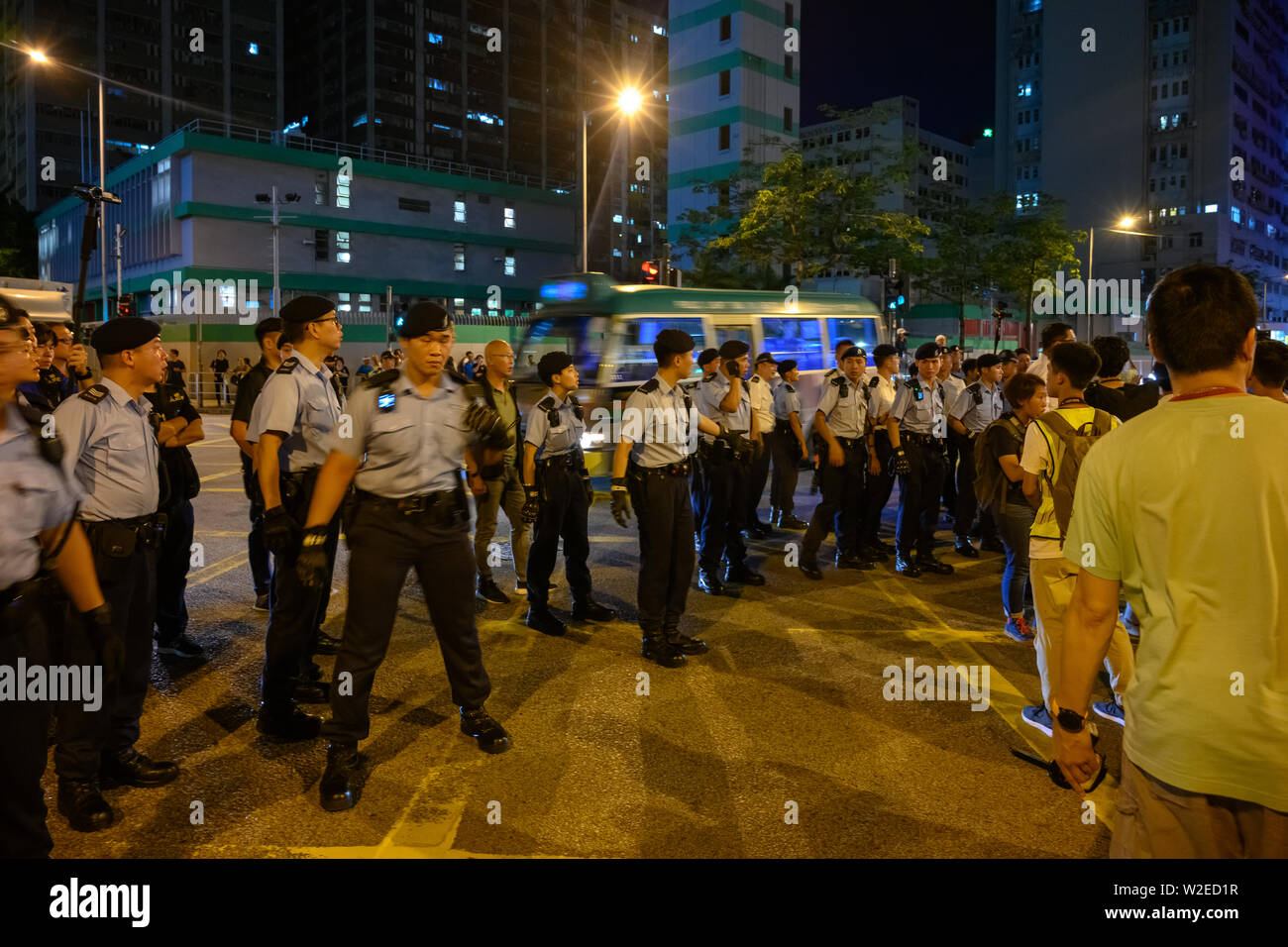 Tuen Mun, Hong Kong - July 6 2019: the crowd protest and occupy the ...