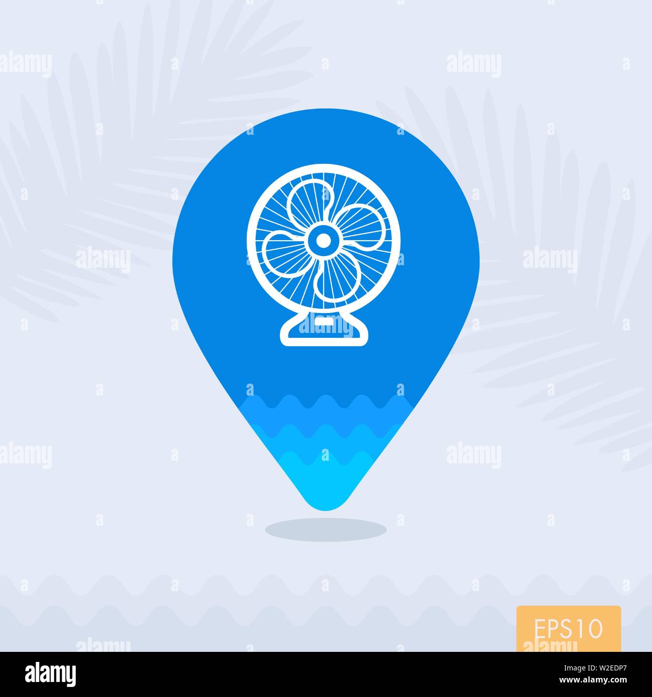 Ventilator vector pin map icon. Map pointer. Summer Map markers. Summertime. Vacation, eps 10 Stock Vector