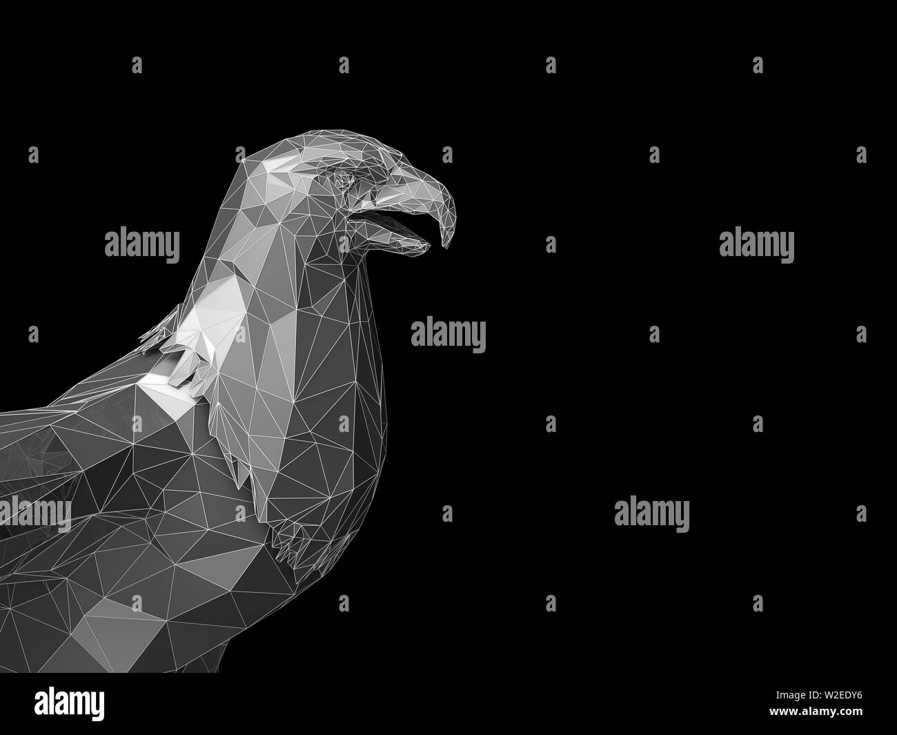 3d Illustration of eagle triangles low poly art Stock Photo - Alamy