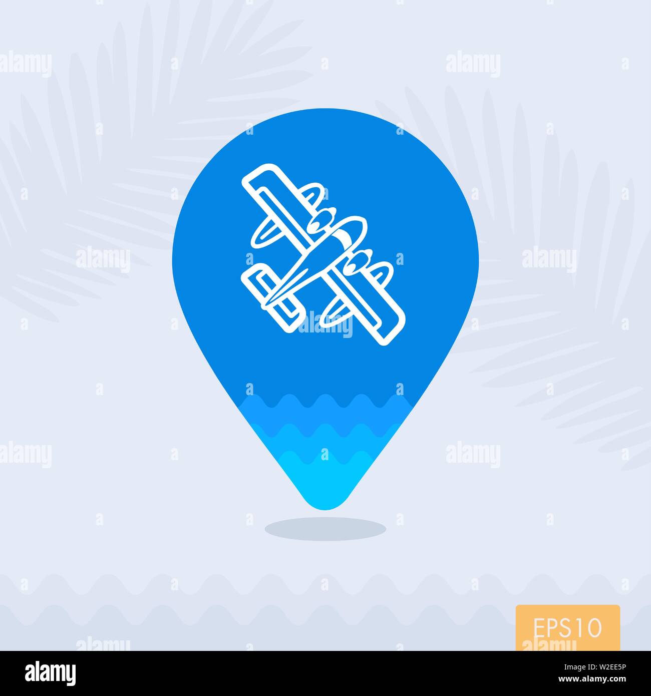 Hydroplane vector pin map icon. Travel Map pointer. Summer Map markers ...