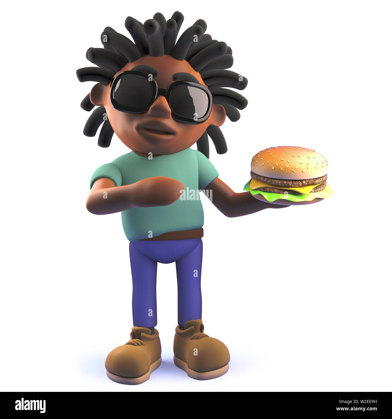 3d man eating burger concept hi-res stock photography and images - Alamy
