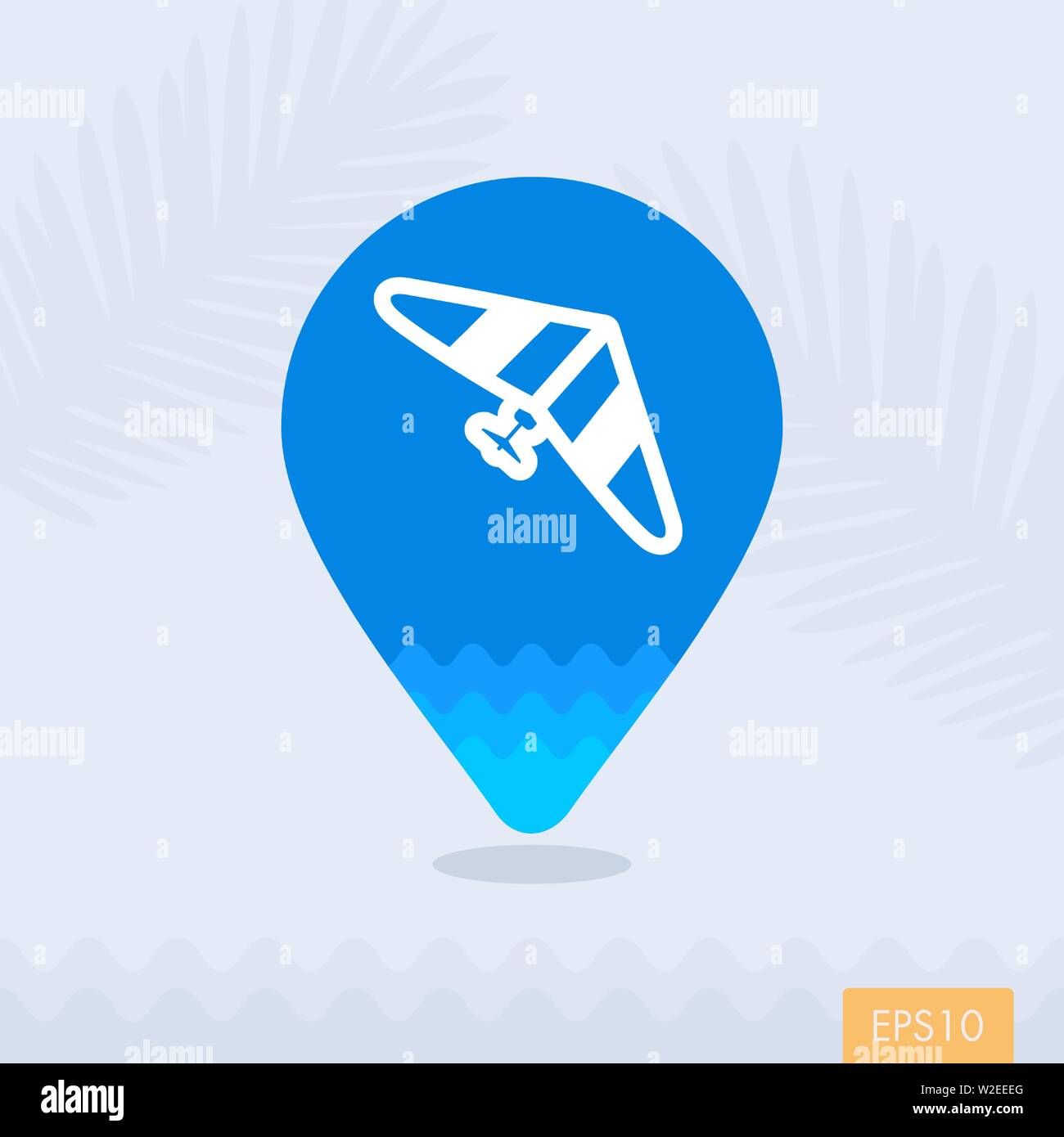 Hang Glider vector pin map icon. Travel Map pointer. Summer Map markers ...