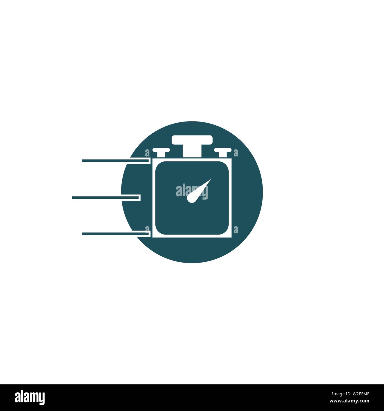 stopwatch logo template web icon design element vector Stock Photo - Alamy
