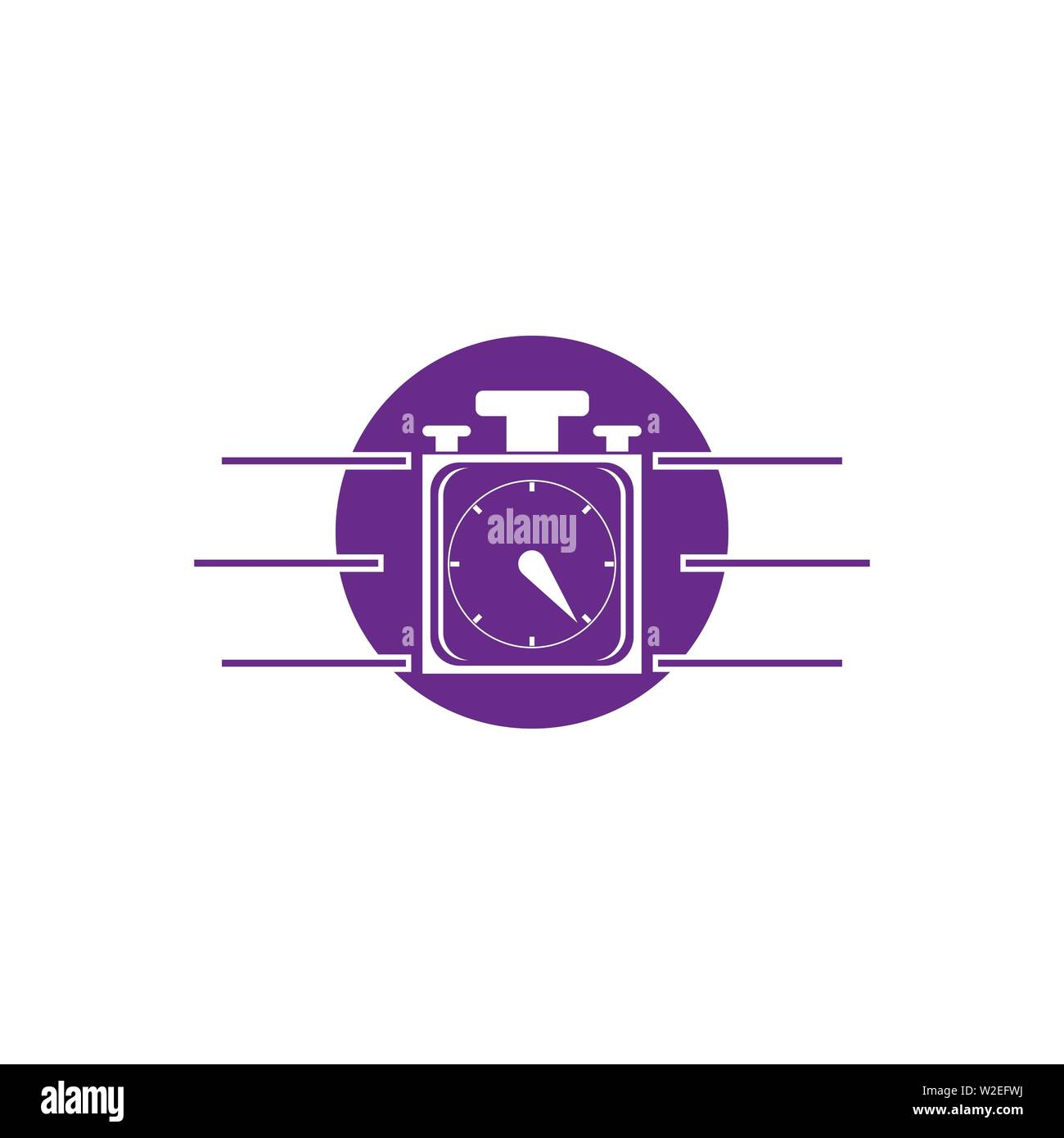 stopwatch logo template web icon design element vector Stock Photo - Alamy