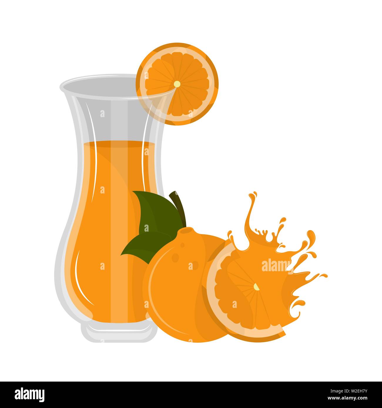 Orange juice jar and a fruit with splash Vector Stock Vector Image