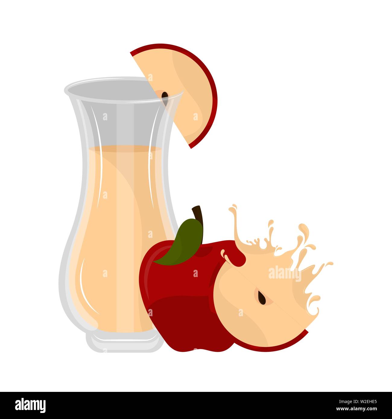 Apple juice jar and a fruit with splash Vector Stock Vector Image
