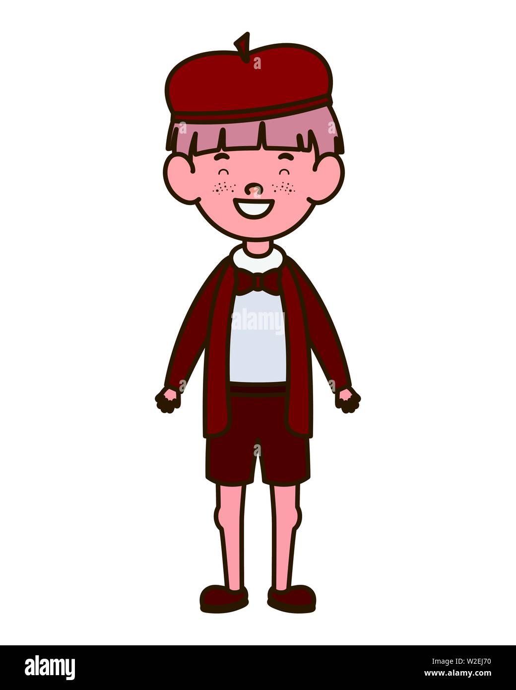 student boy standing smiling on white background Stock Vector Image ...