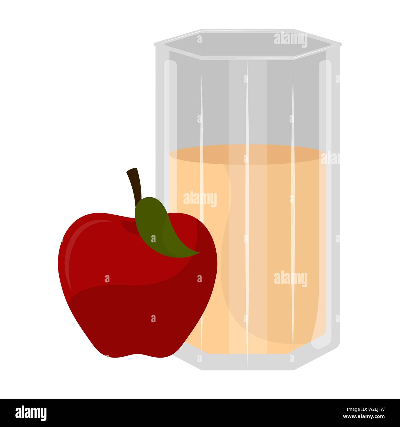 Apple juice glass and a fruit - Vector Stock Vector Image & Art - Alamy