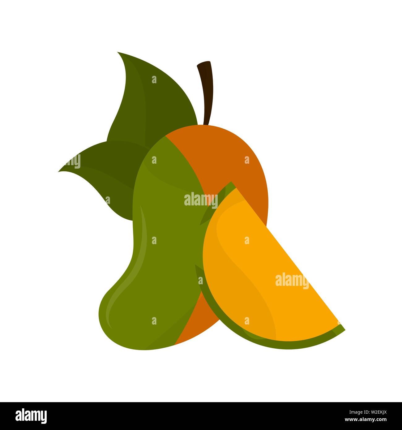 Isolated mango image on a white background - Vector Stock Vector