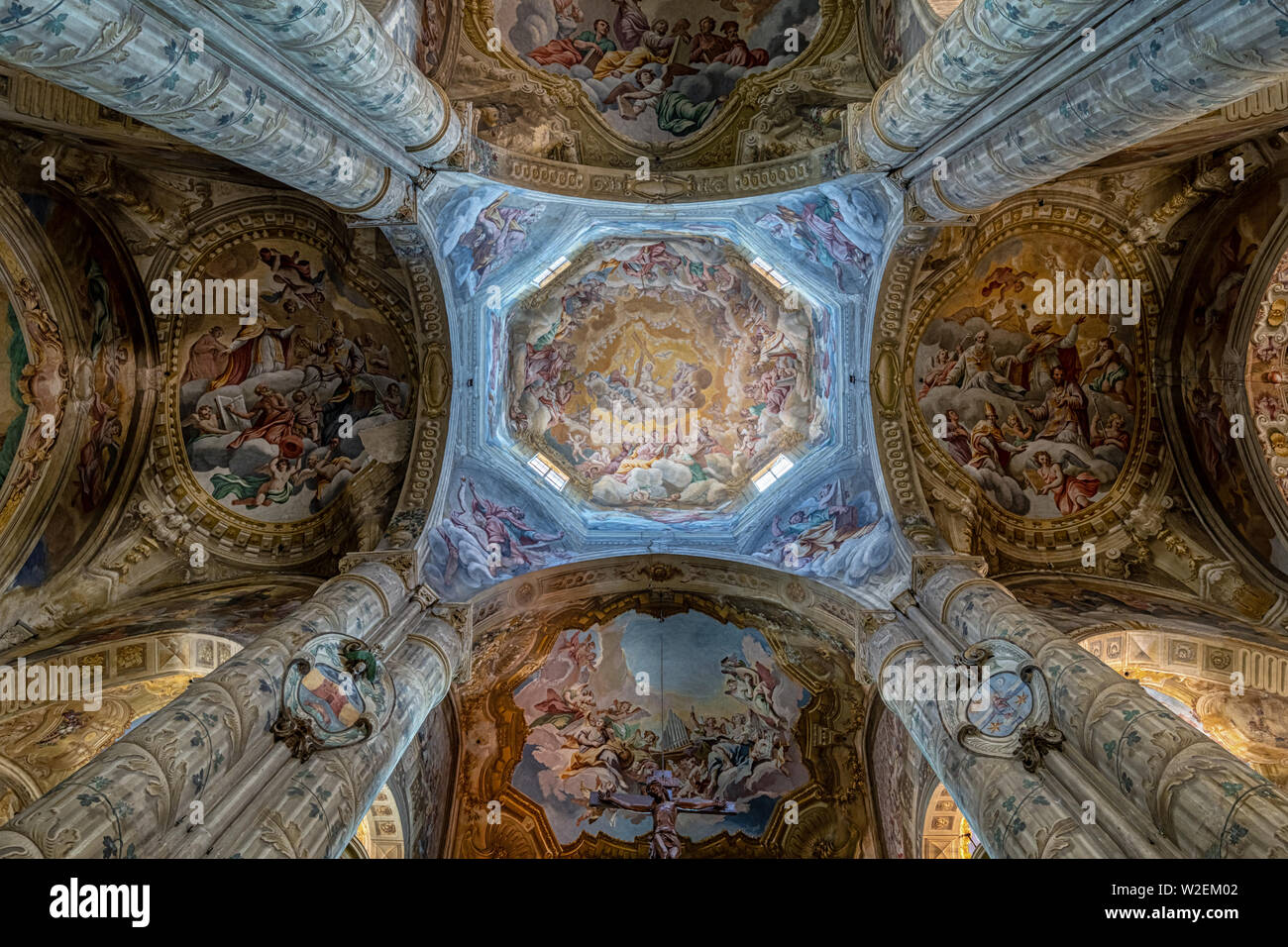 The dome of Asti Cathedral, Asti, Piedmont, Italy Stock Photo
