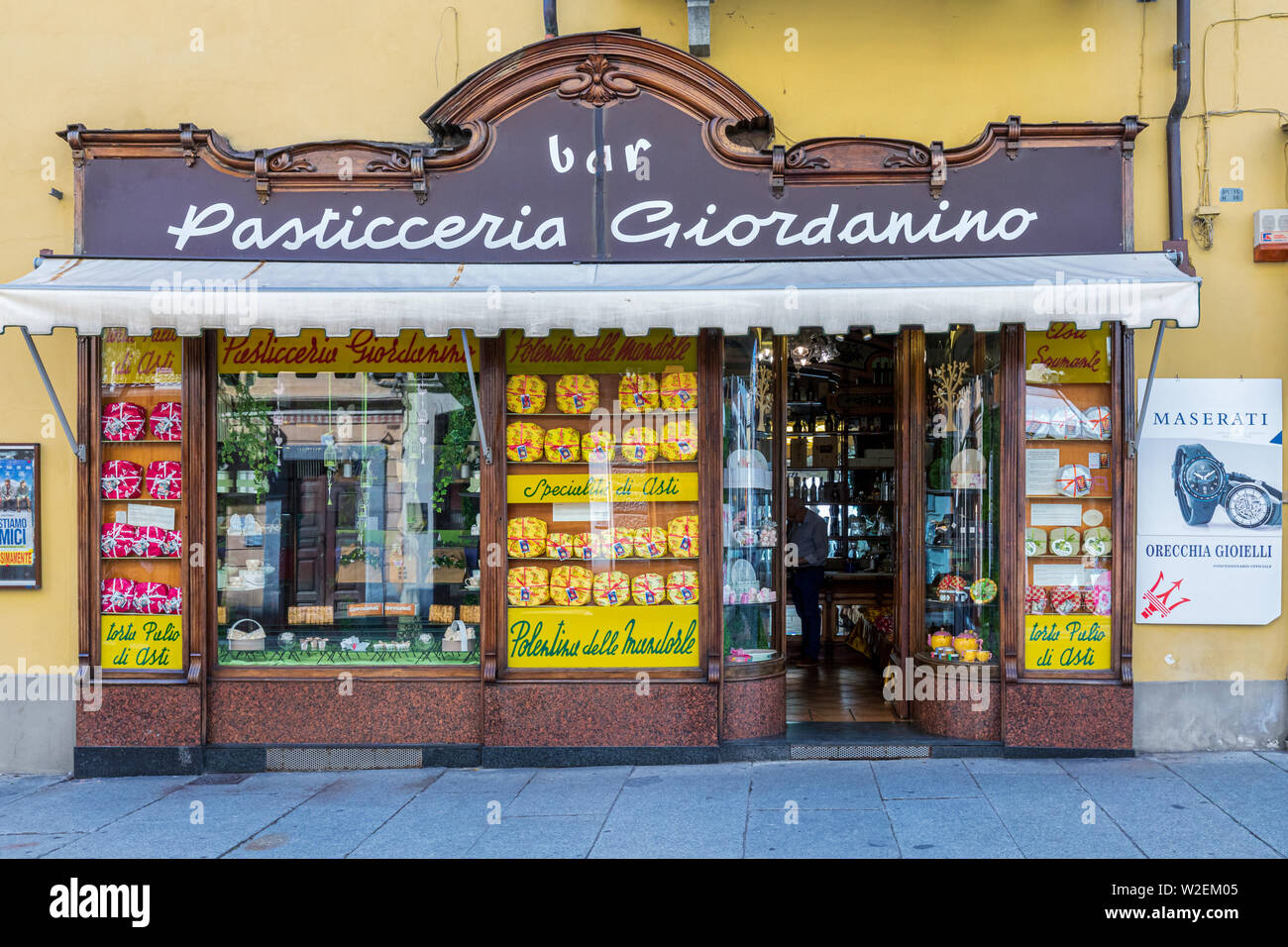 Traditional confectionery shop in Asti, Piedmont, Italy Stock Photo